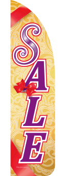 Feather Flag Banner for Sidewalk - Holiday Sale with Bows (Flag Only) - Perfect for Storefronts, Sidewalk Sales, and Seasonal Promotions