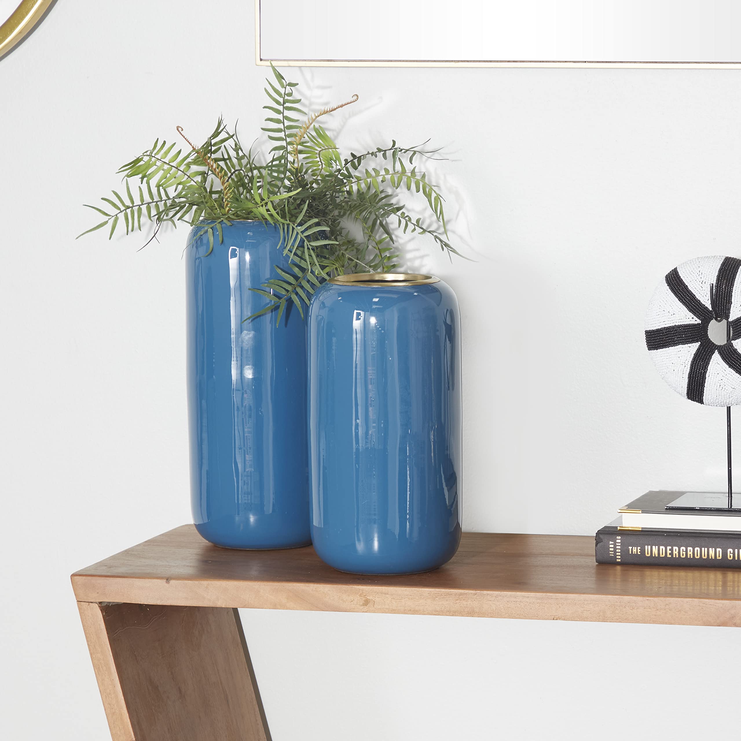 Novogratz Blue Metal Vase Set of 2 - 13