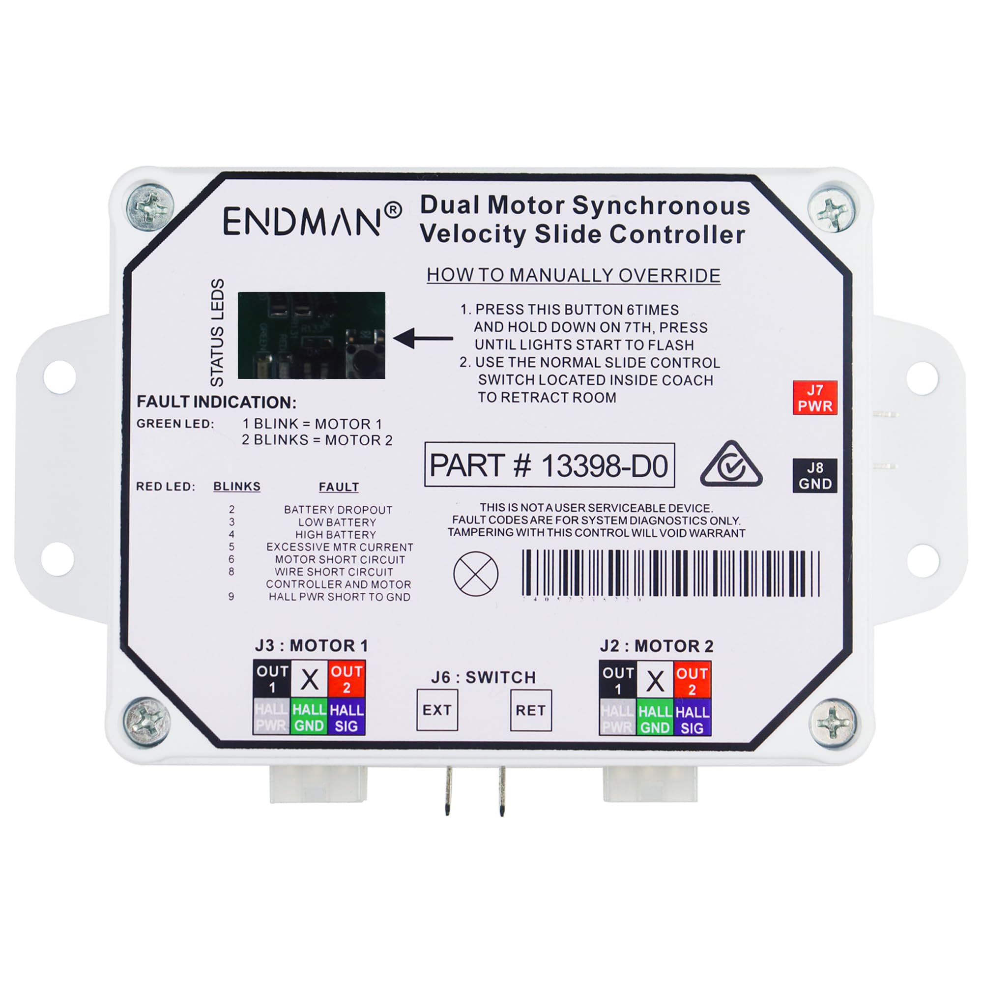 Dual Synchronous Slide Out Controller - Replacement for Lippert V-Sync II & 211852, Compatible with Dual Motor RV Slide Systems | Perfect for RV Slide Out Mechanism Repair and Maintenance