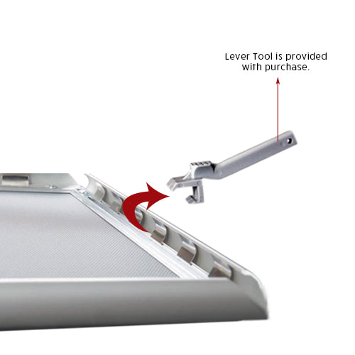 22x28 Euro Security Snap Frame Poster Sign Holder - Silver Metal Frame with Lever Tool for Retail, Restaurants & Offices