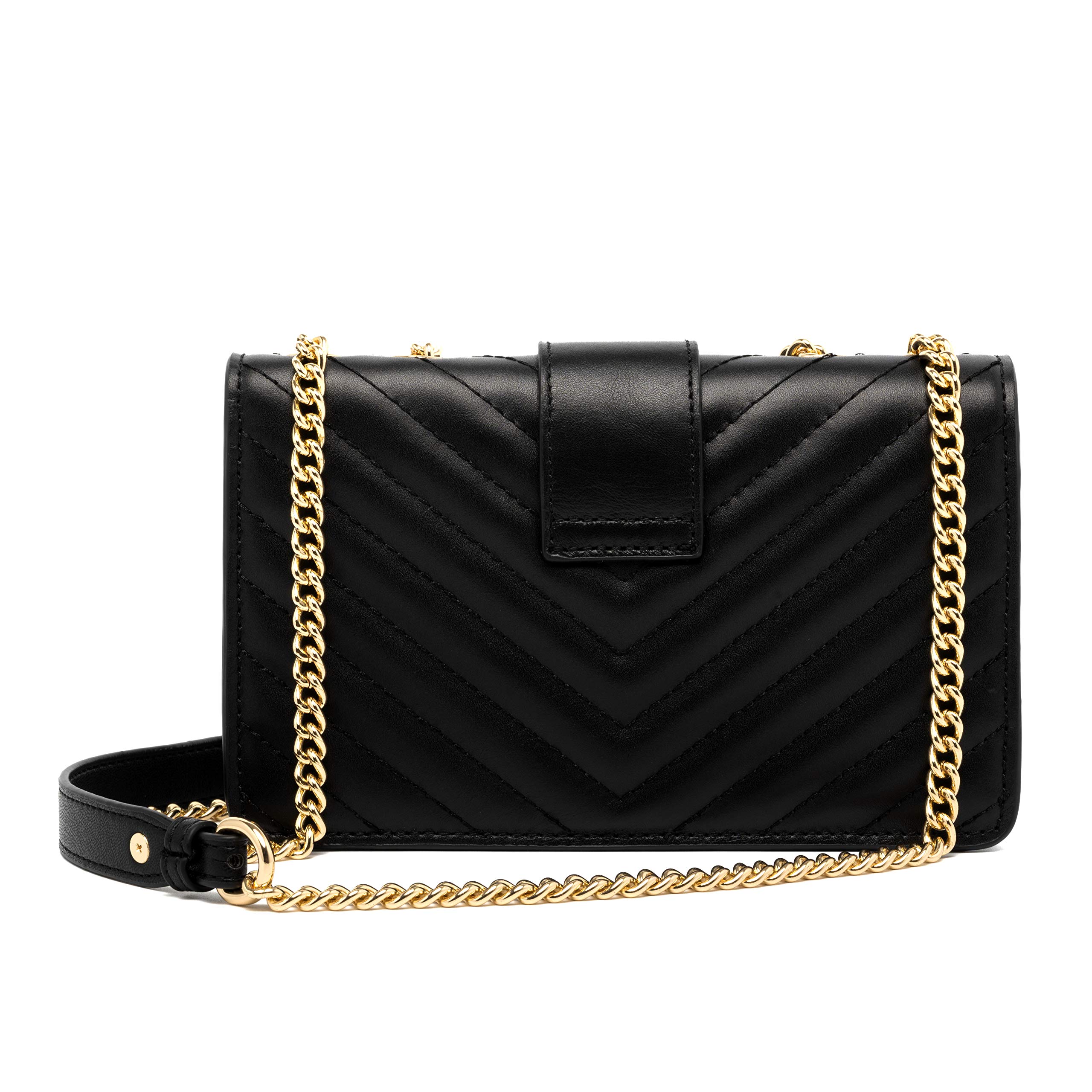 Chrysansmile Genuine Leather Crossbody Bag for Women - Quilted Small Shoulder Purse with Chain Strap, Fashionable Clutch Handbag | Perfect for Work, Travel & Evening Events