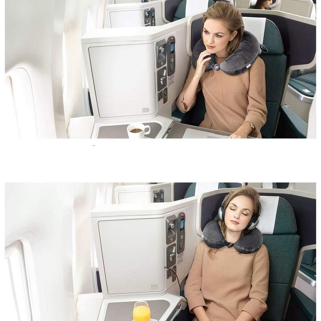 **G GEEMAC Premium Soft Travel Neck Pillow - Ultra Comfortable Microfiber U-Shaped Neck Support for Airplane, Car & Office - Perfect for Sleeping & Relaxing on Long Trips**