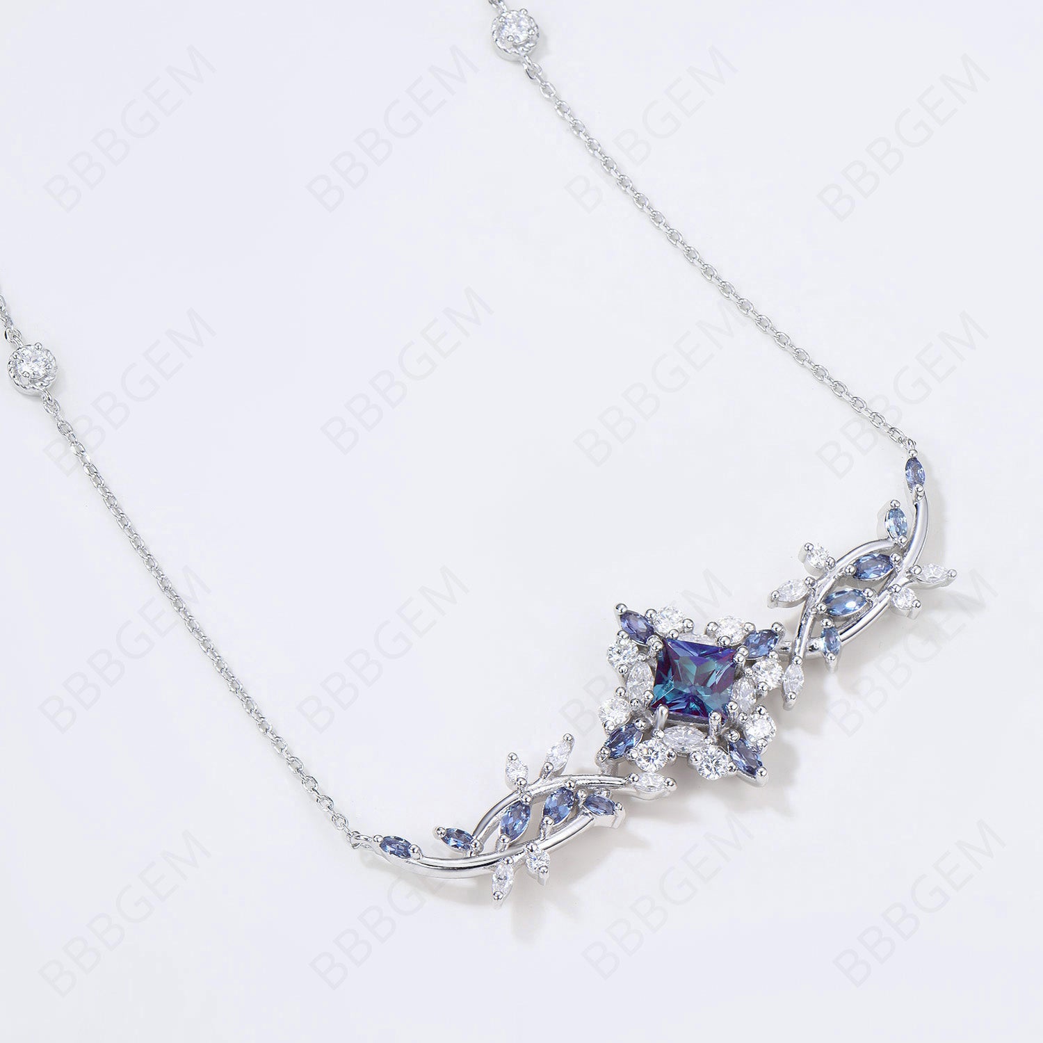 Natural Inspired Vine Personalized Alexandrite Royal Necklace Pendant for Women | Elegant Jewelry for Banquet, Party & Special Occasions | Perfect Gift for Anniversary, Birthday & Wedding