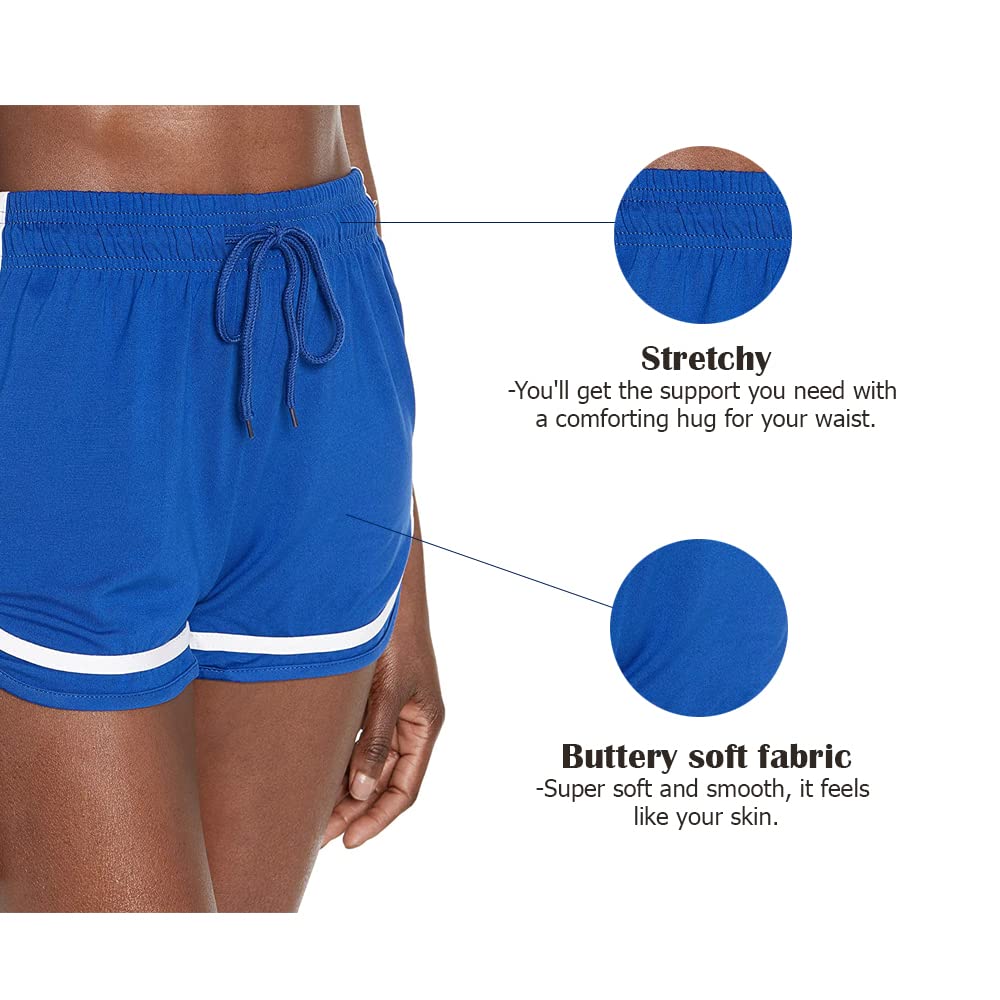 Women's Athletic Workout Shorts - Gym, Yoga, Running & Fitness Sports Shorts - Comfortable Lounge Short Pants for Active Lifestyle & Casual Wear