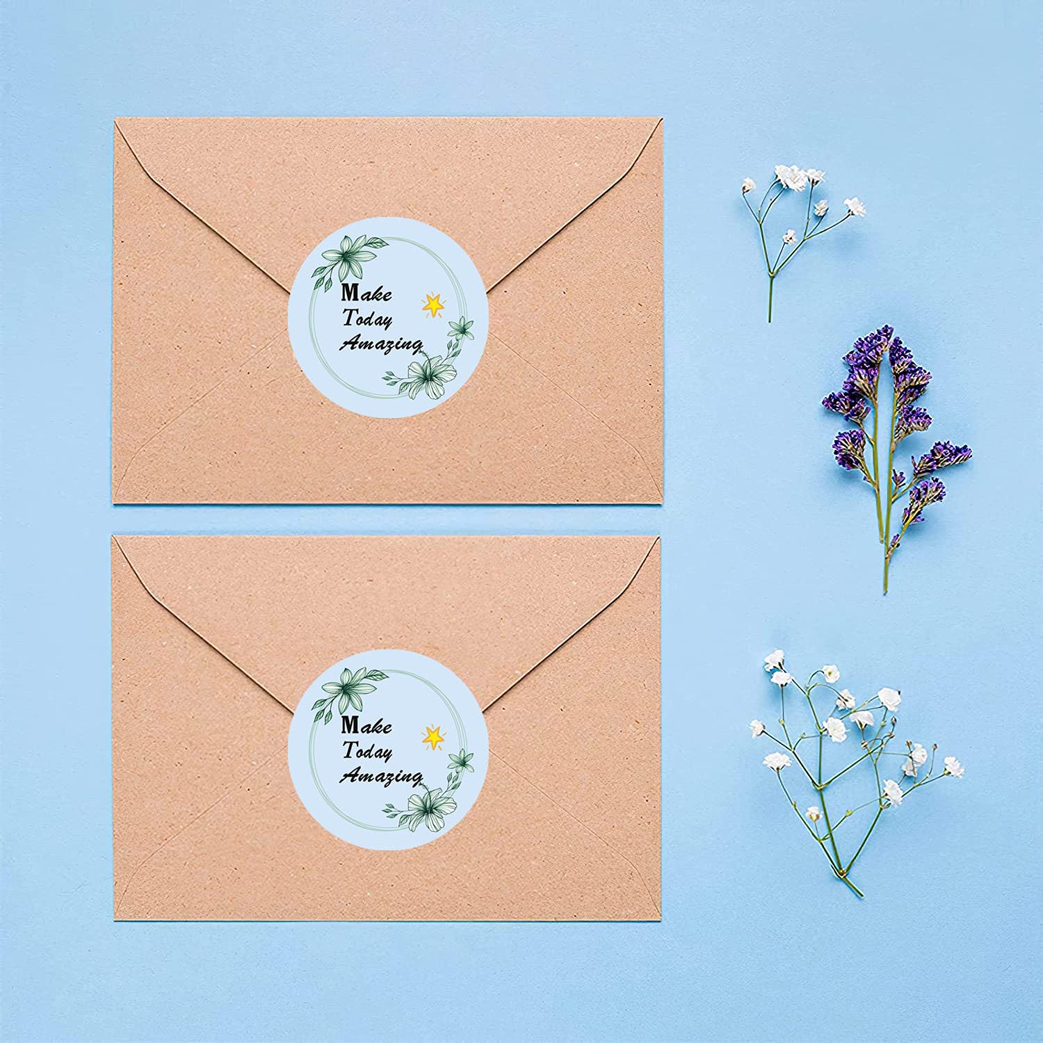 Motivational Inspirational Stickers for Small Business - 500Pcs 1.5In Cute Label Stickers for Envelopes, Packaging & Office Supplies | Perfect for DIY Projects, Scrapbooking & Gift Wrapping