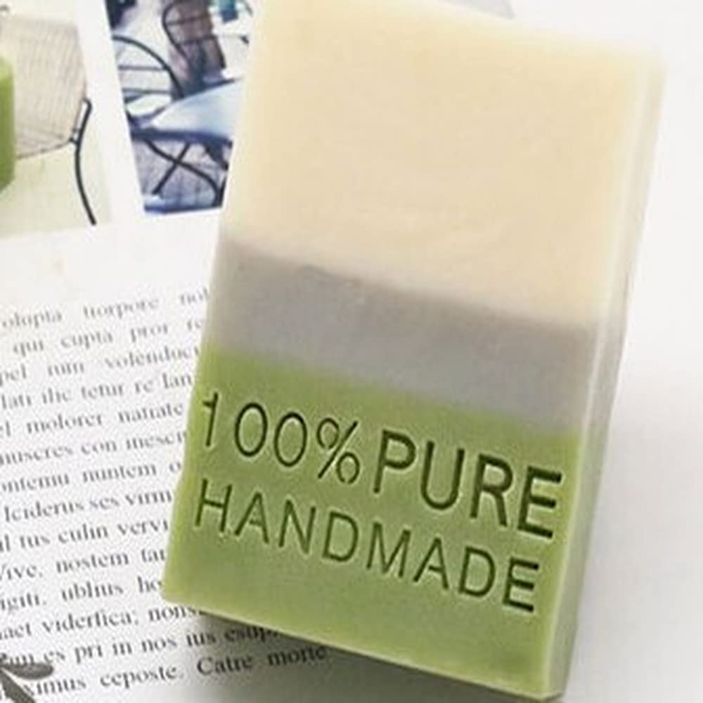 100% Pure Handmade Soap Set with DIY Stamp - Mini Soap Making Kit for Gifts, Crafts & Home Spa Use