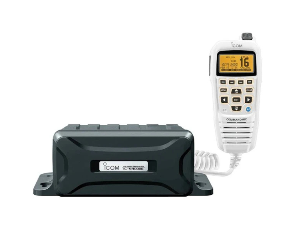 Icom M400BB SW Black Box VHF Marine Radio with HM195 White Handheld Microphone - Perfect for Boating, Sailing & Water Sports Communication