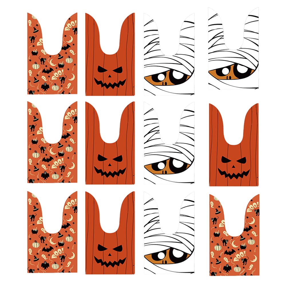 BESTOYARD 150 Pcs Halloween Candy Treat Bags with Bunny Ears Design - Cute Rabbit & Pumpkin Themed Goodie Bags for Kids Trick or Treat, Halloween Party Favors & Classroom Treats - Perfect for Halloween Celebrations, School Events & Candy Distribution