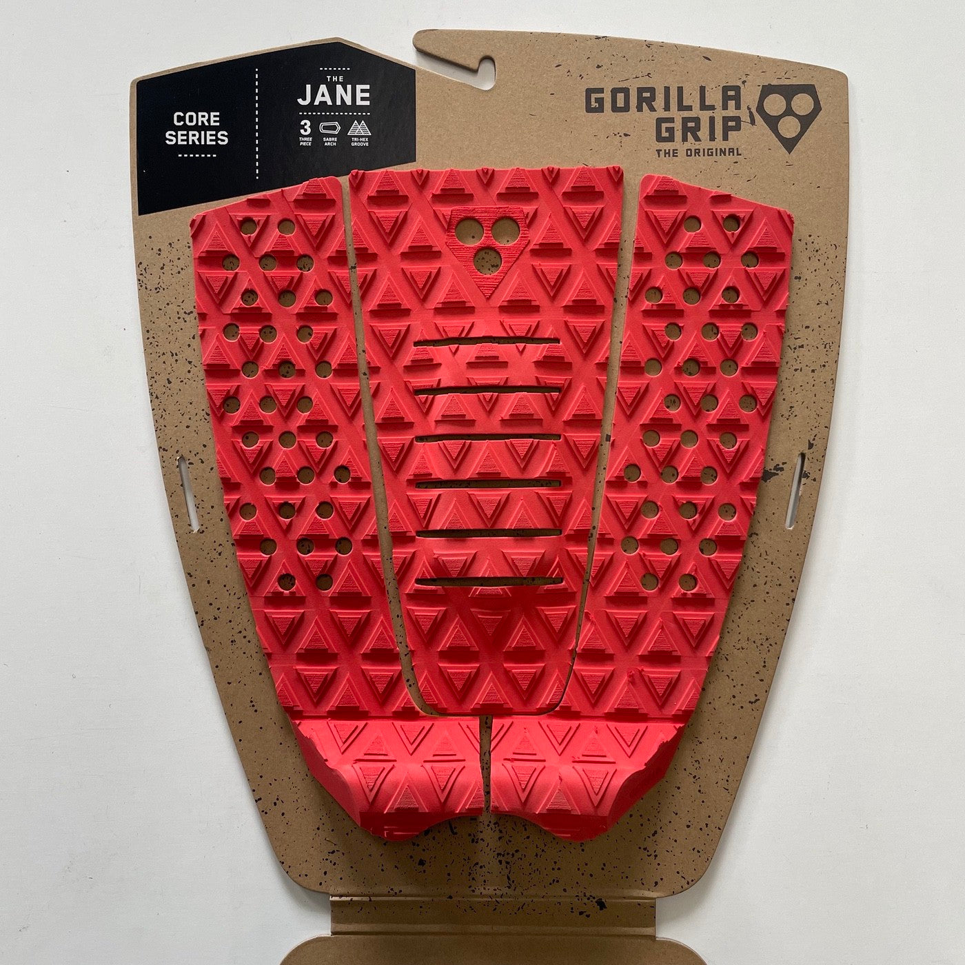 Gorilla Grip The Jane Pad Non-Slip Deck Pad - Red Waterproof Surfboard Traction Pad for Enhanced Grip & Comfort - Perfect for Surfing, Paddleboarding & Beach Yoga