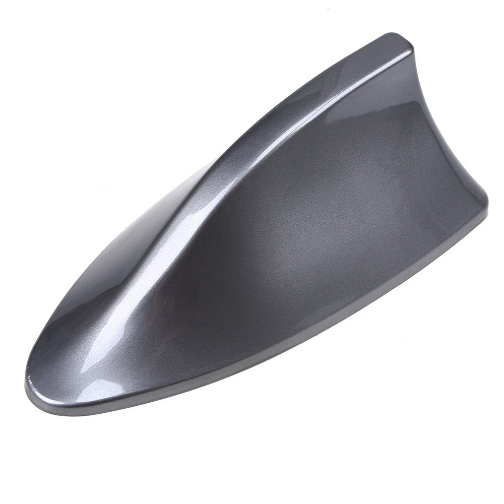 Possbay Universal Shark Fin Car Antenna - AM/FM Radio Signal Aerial with Adhesive Base for BMW, SUV, Truck & Van (Gray) | Weatherproof Design for Enhanced Reception on Road Trips & Daily Commutes