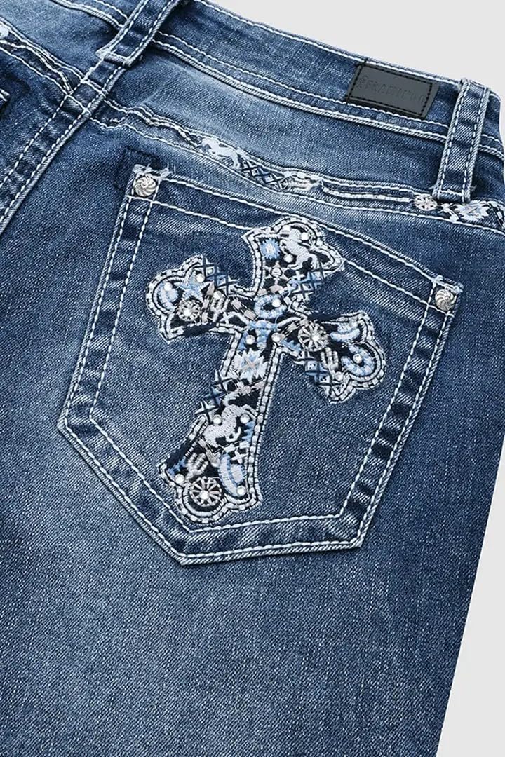 Flamingals Bootcut Jeans for Women - High Stretch Skinny Denim for Casual Wear