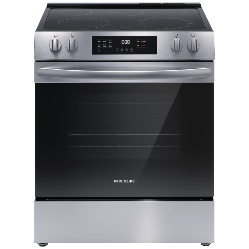 Frigidaire FCFE306CAS 30-Inch Stainless Steel Electric Range with Front Controls - Perfect for Modern Kitchens, Baking & Family Cooking