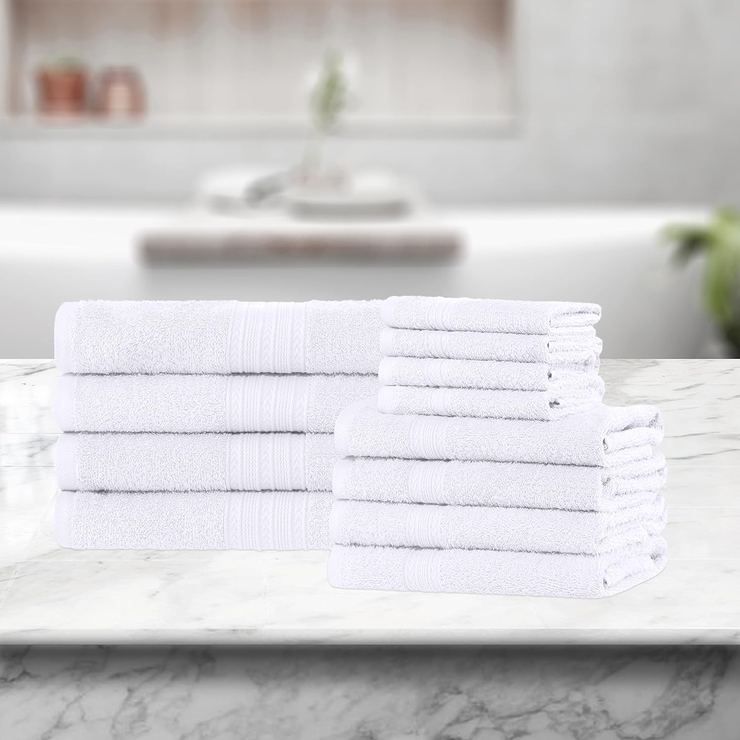 Premium 12-Piece Organic Cotton Towel Set | Soft, Eco-Friendly & Absorbent Bath Towels for Spa, Gym & Home Use