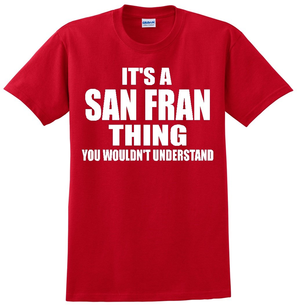 San Francisco Red Graphic Tee Shirt for Men & Women - Casual Streetwear Vintage Style T-Shirt for Travel, Gifts & Everyday Wear