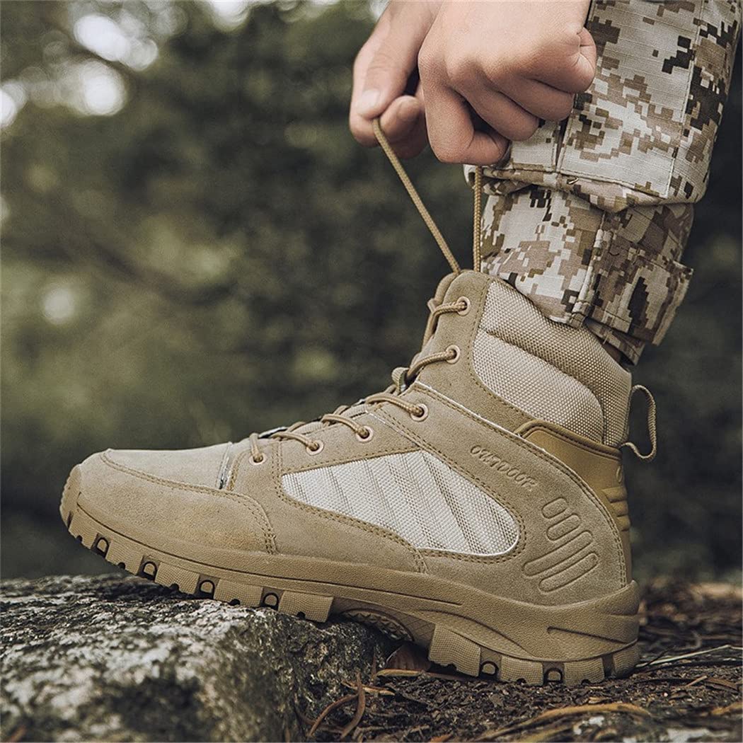 KEHAIOO Men's Tactical Military Hiking Boots - Breathable Desert Army Combat Shoes for Outdoor Hunting, Climbing & Work | Durable for Rough Terrain & Adventure Sports