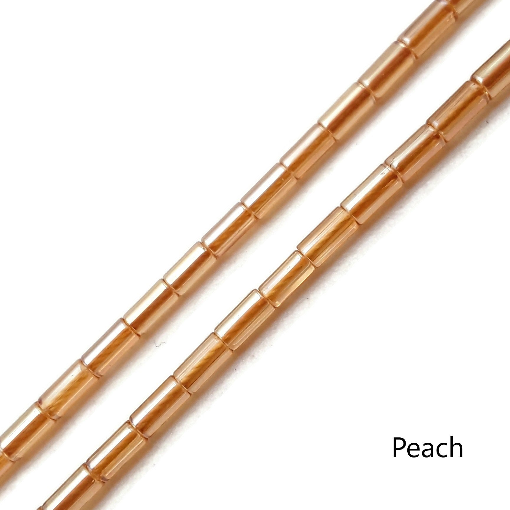 2x5mm Smooth Crystal Glass Tube Beads - 15 Strands for Jewelry Making, DIY Crafts, and Beading Projects
