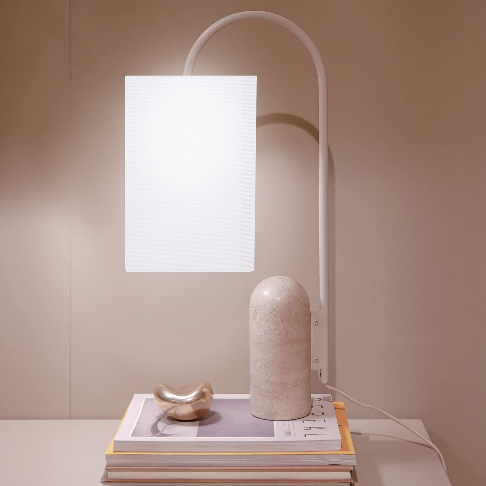 Square Linen Lamp Shade Replacement - White Fabric Lampshade Cover for Floor & Table Lights with E27 Socket | Perfect for Living Room, Bedroom & Office Lighting Decor