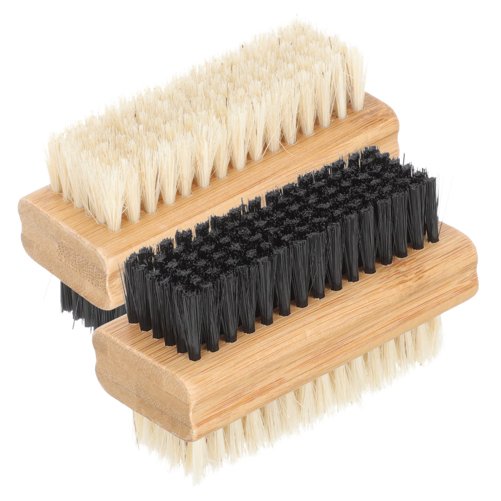 DOITOOL 2-Pack Bamboo Nail Brush Cleaner - Multi-Purpose Household Cleaning Brush for Fingernails, Boots, Shoes & Laundry - Natural Scrubber for Hygiene & Stain Removal - Perfect for Salon, Home & Travel Use