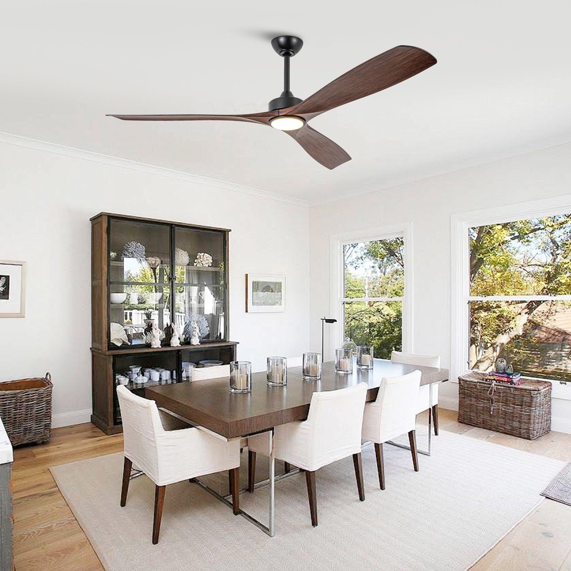 60 Inch Alexi DC Motor Modern Ceiling Fan with LED Light and Remote Control - Perfect for Living Room, Bedroom, and Office Spaces