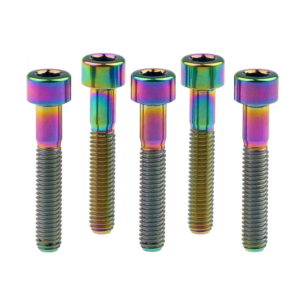 Titanium M6x35mm Black Allen Head Bolts for Bicycle Headset - High Strength Lightweight Screws (Pack of 5) - Perfect for Mountain Bike, Road Bike & BMX Upgrades