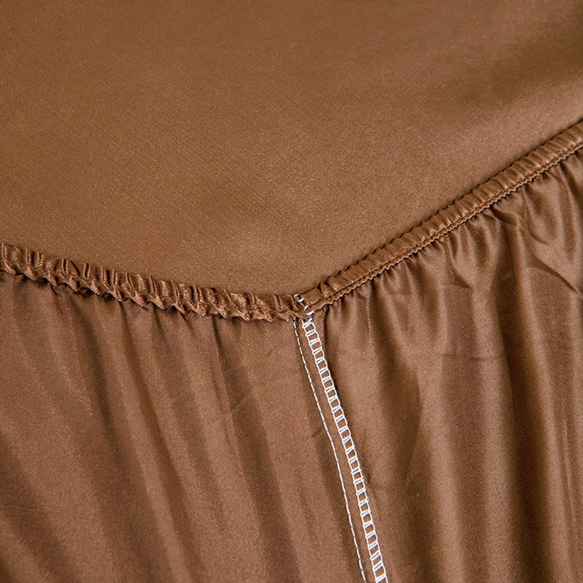 Premium King Size Fitted Sheet - Deep Pocket Microfiber Bottom Sheet | Fade & Shrink Resistant, Ultra Durable & Easy Care | Perfect for Guest Rooms, Dorms & Master Bedrooms (King, Brown)