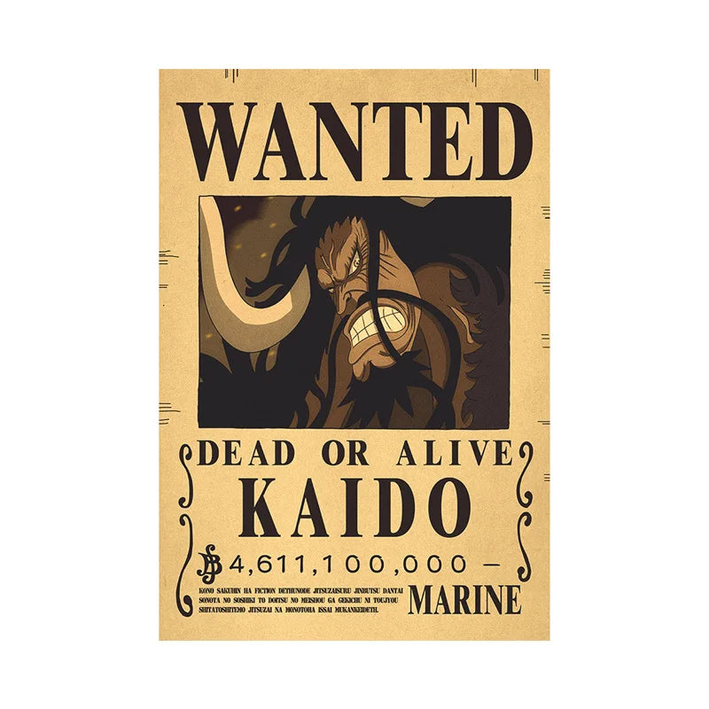 One Piece Bounty Wanted Sticker Posters - Anime Wall Decor for Bedroom, Office & Game Room - Perfect for Fans & Collectors