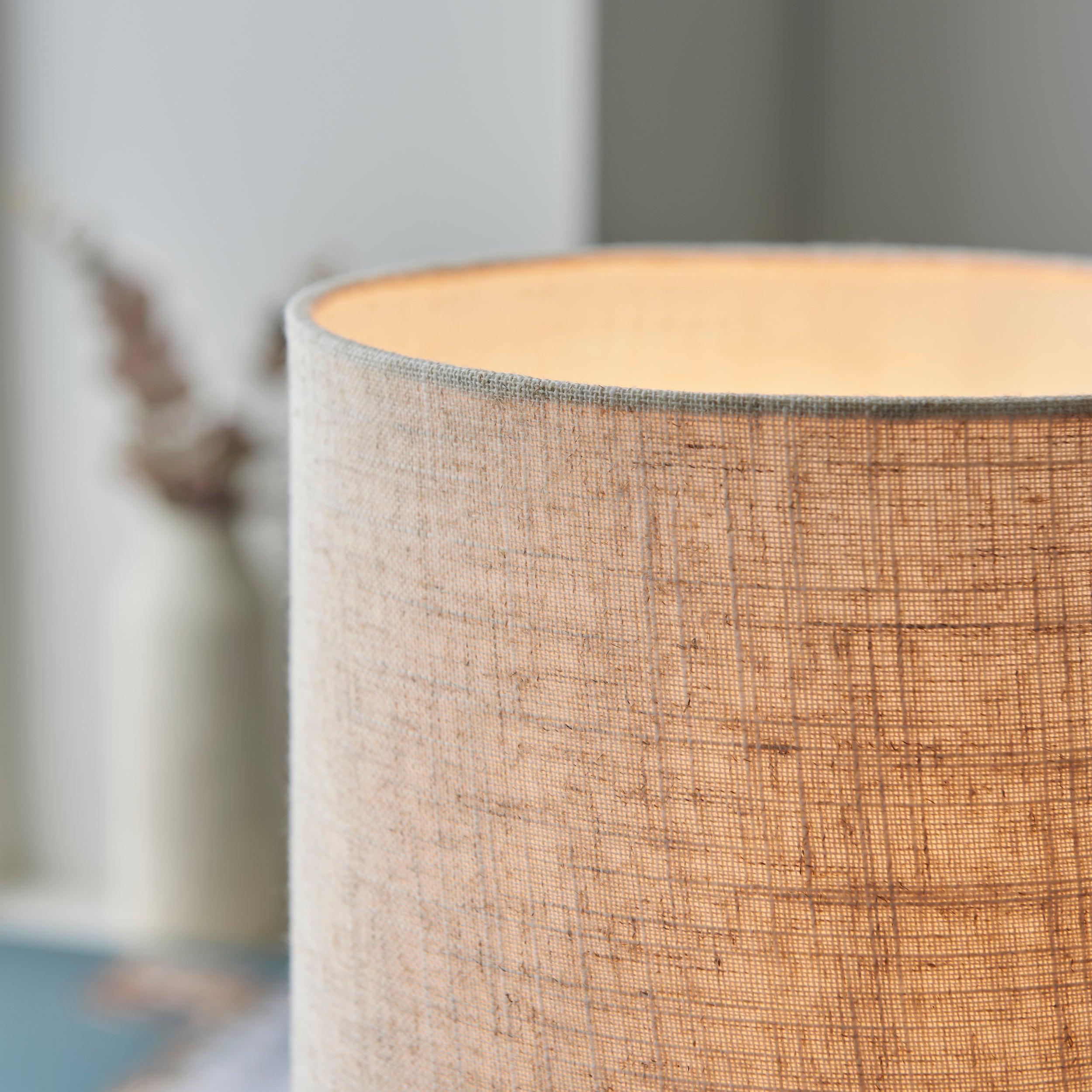 Durban 1 Light Wooden Base Table Lamp With Linen Shade - Modern Bedside & Living Room Lighting for Home Decor