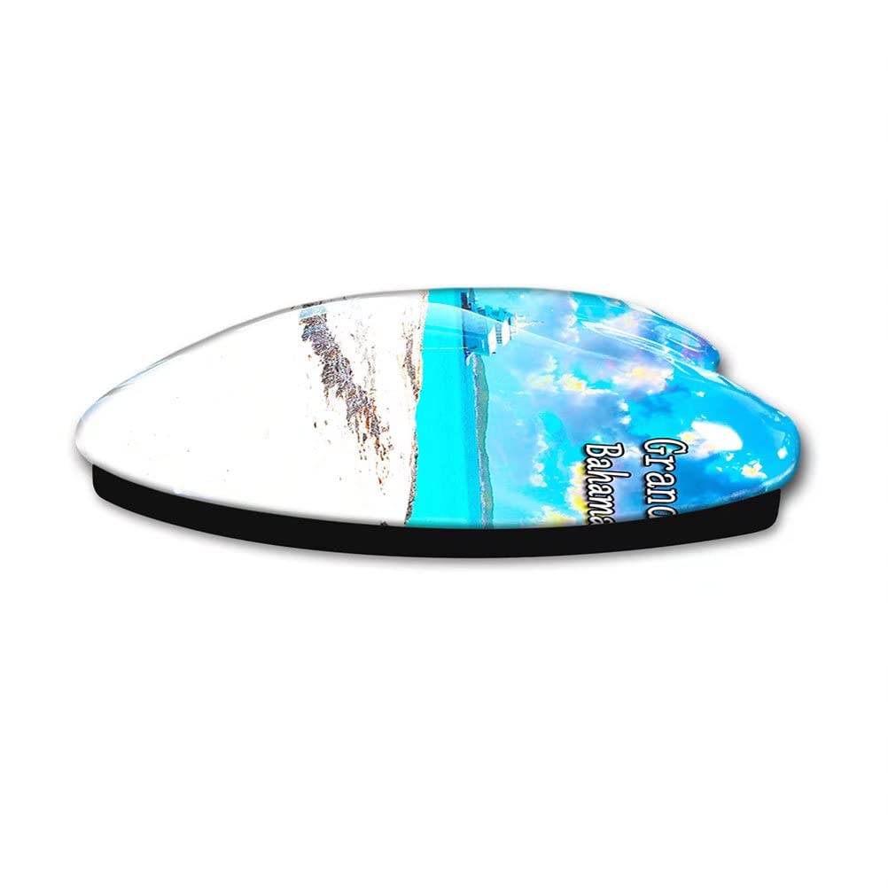 Bahamas Grand Fridge Magnet Set - Heart-Shaped Crystal Glass Refrigerator Magnets for Travel Souvenirs & Home Decor - Perfect for Beach House, Vacation Memories & Gift Giving