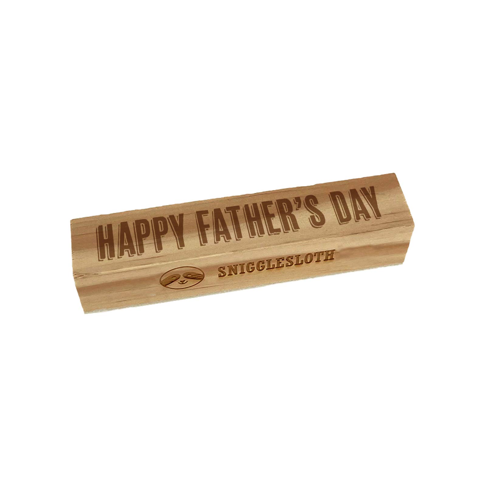 Happy Father's Day Drop Shadow Rectangle Rubber Stamp - 2.5 Inch Small Craft Stamp for DIY Greeting Cards, Scrapbooking & Gift Wrapping
