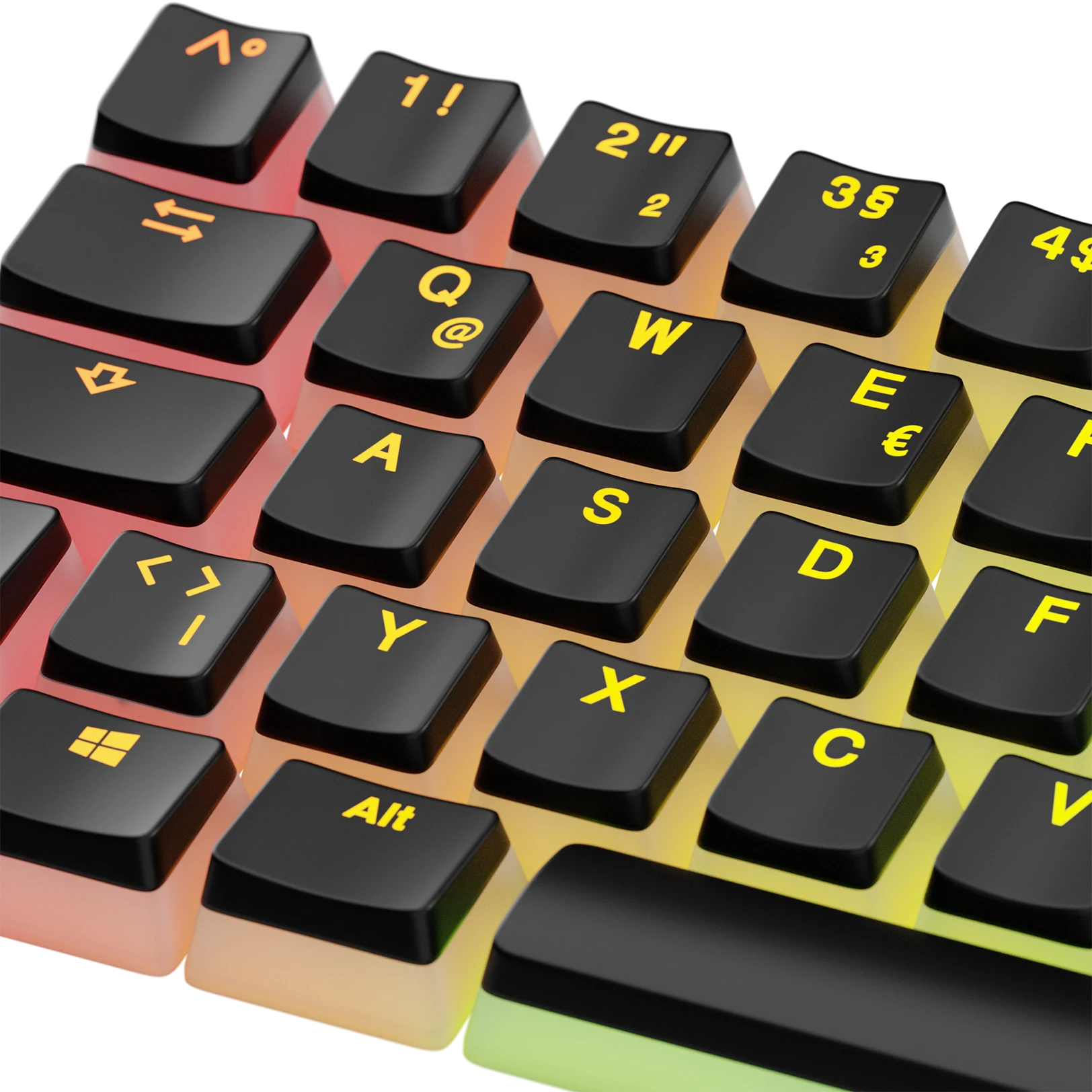 Aura V3 Black Keycaps for Mechanical Keyboards - Premium PBT Keycap Set for Gaming & Typing (DE Layout) - Perfect for PC Gamers & Office Work