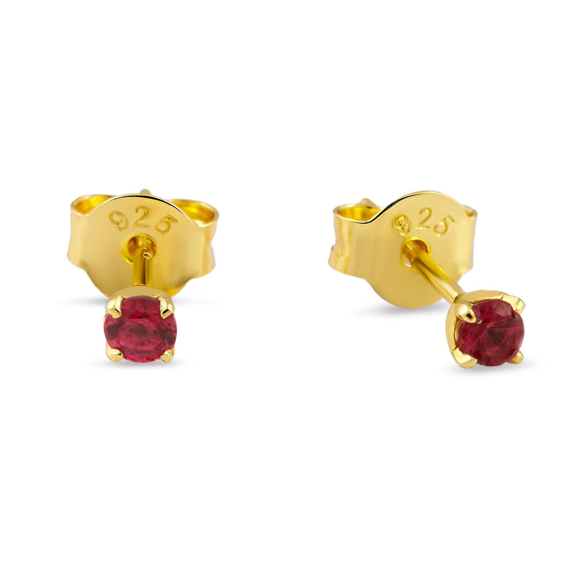 Exquisite 14K Gold Ruby Stud Earrings for Women - Perfect for Weddings, Parties & Everyday Elegance
