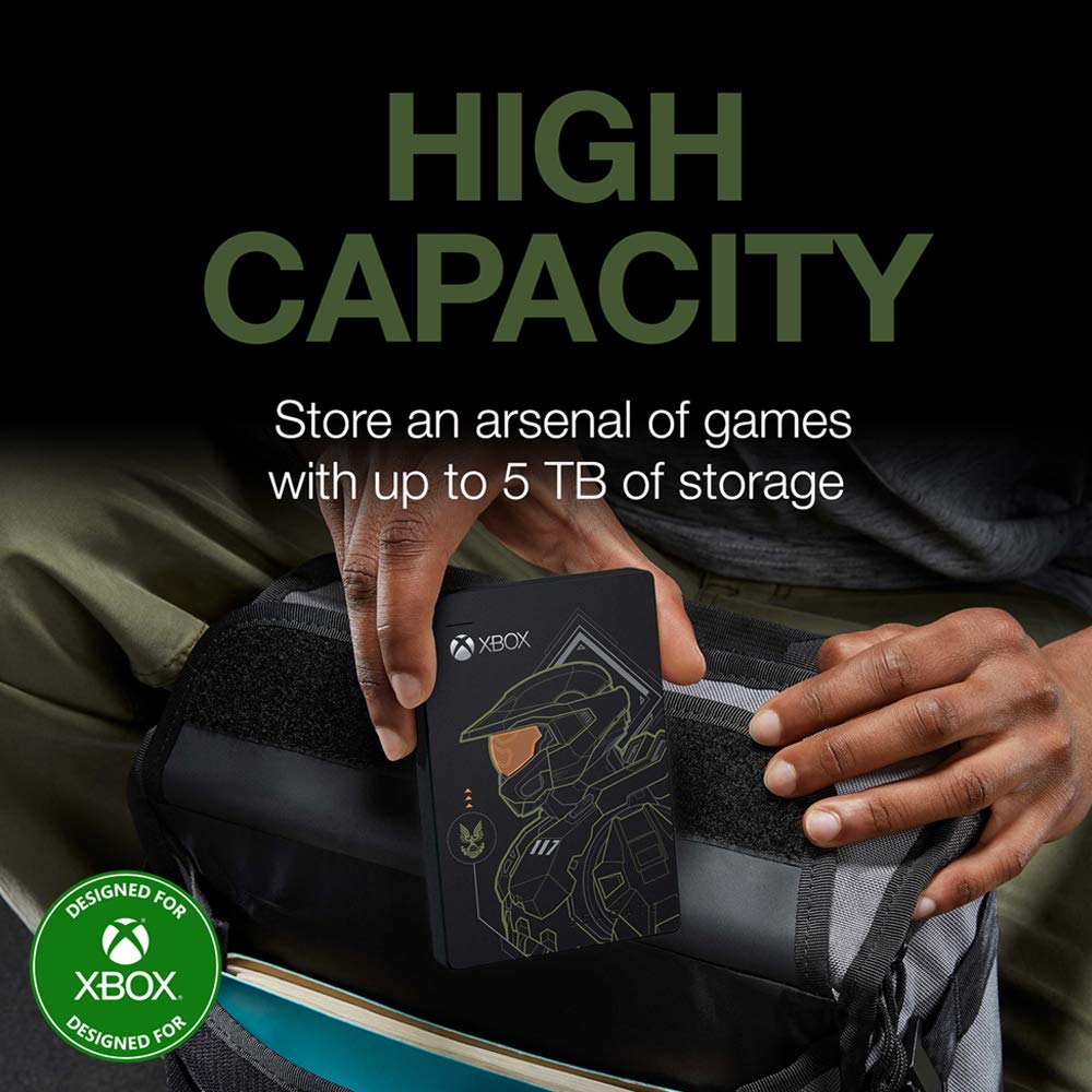 Seagate 2TB Game Drive for Xbox - Portable External Hard Drive HDD USB 3.2 Gen 1 - Compatible with Xbox One, Xbox Series X/S (STEA2000431) - Halo Master Chief Limited Edition - Perfect for Gaming Storage & Backup