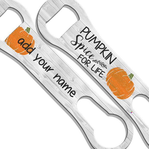 Personalized V Rod® Bottle Opener - Pumpkin Spice Design for Home Bar, Man Cave & Gifts - Perfect for Beer Lovers & Halloween Parties