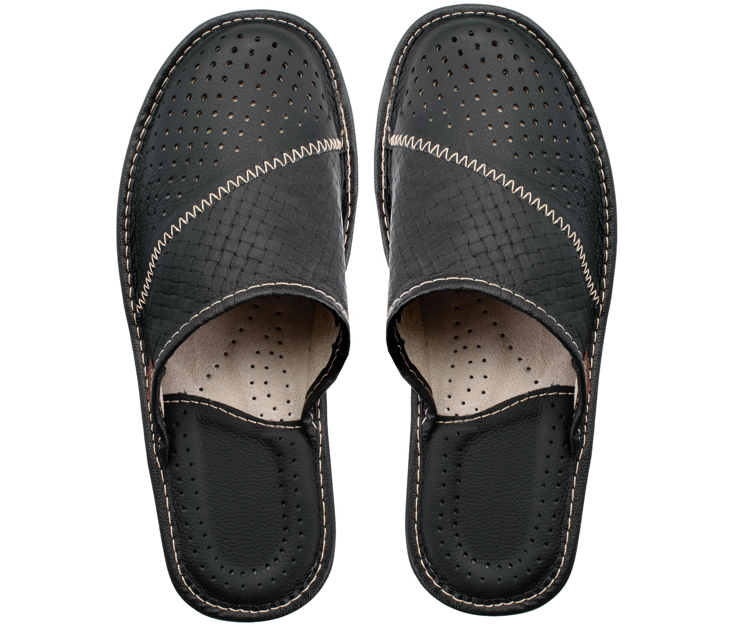 ESTRO Men's Genuine Leather Slippers - Comfortable House Shoes & Indoor Mules for Men - Perfect for Home, Lounge & Backyard Relaxation (Style M55)