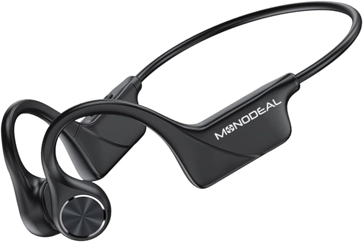 MONODEAL Bluetooth 5.3 Bone Conduction Headphones - Open Ear Wireless Headset with Microphone, IPX5 Waterproof, 8H Battery Life - Perfect for Running, Cycling, Gym Workouts & Outdoor Sports Activities