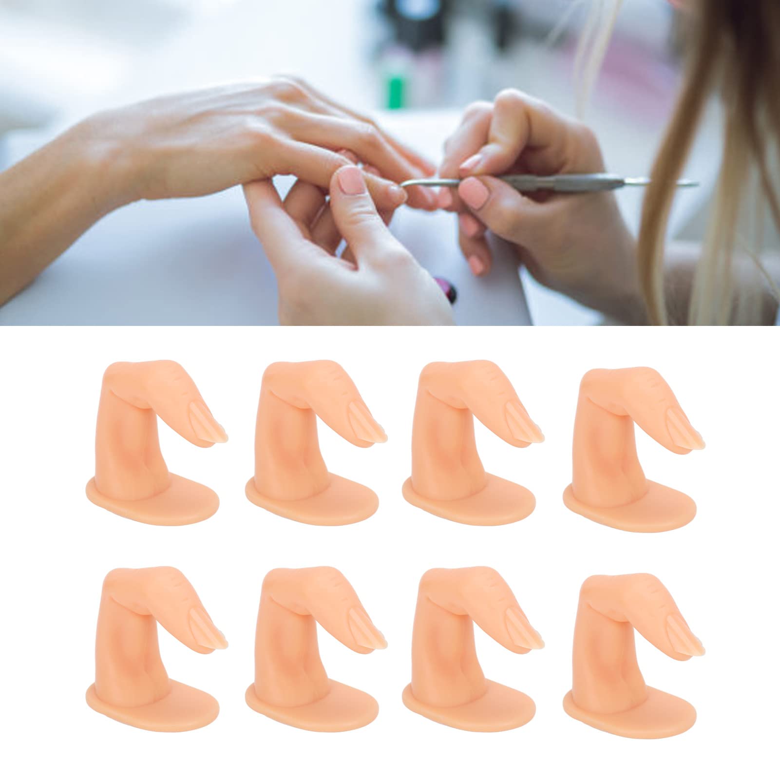 50pcs Nail Practice Hand with Training Fingers - Acrylic Nail Art Kit for Beginners & Professionals - Perfect for Nail Salon Training, Home Practice & Manicure Display Decoration