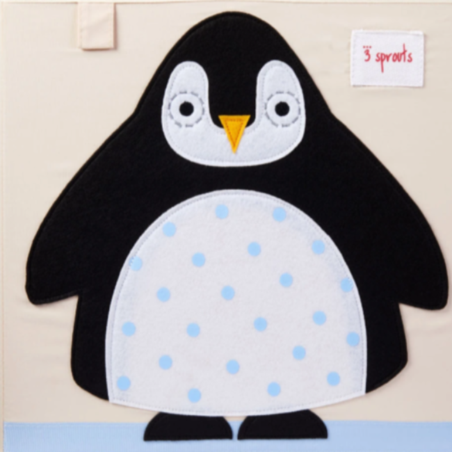 3 Sprouts Penguin Storage Box - Cute & Functional Kids Toy Organizer for Nursery, Playroom & Closet - Perfect for Storing Toys, Books & Clothes