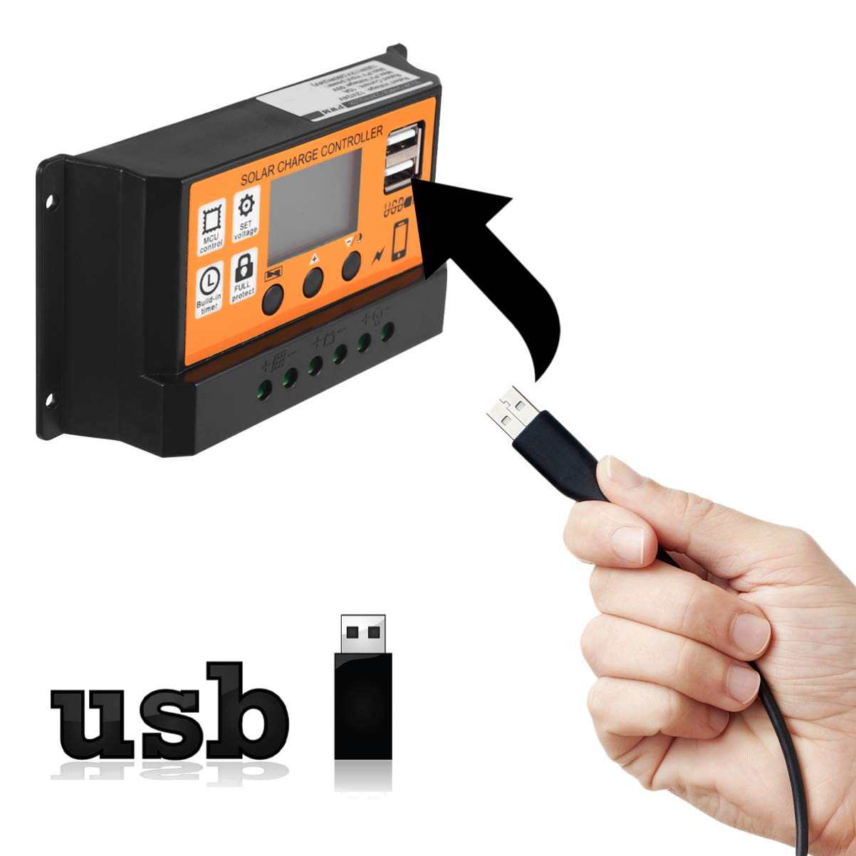 10A Solar Charge Controller - MPPT Solar Panel Regulator for 12V/24V Battery Charging - Perfect for RV, Boat, Off-Grid & Solar Generator Systems