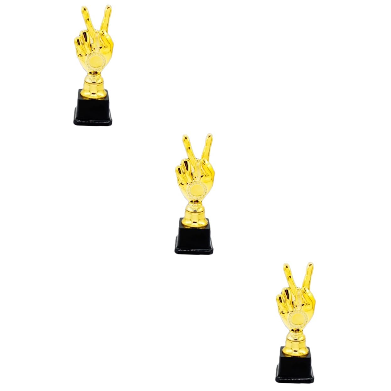 WOONEKY 3-Pack Gold Gym Trophy Cups - Reusable Sports Award Trophies for Competitions, School Events & Employee Recognition - Perfect for Champions, Winners & Achievement Celebrations