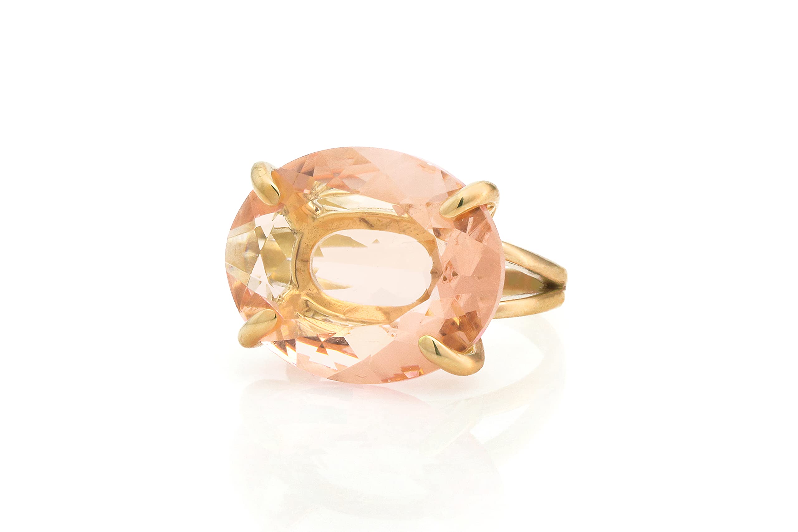 Handcrafted Vintage Oval Morganite Ring for Women - Artisan Statement Jewelry with Gift Box | Crystal Jewelry, Fashion Accessories for Weddings, Anniversaries & Special Occasions