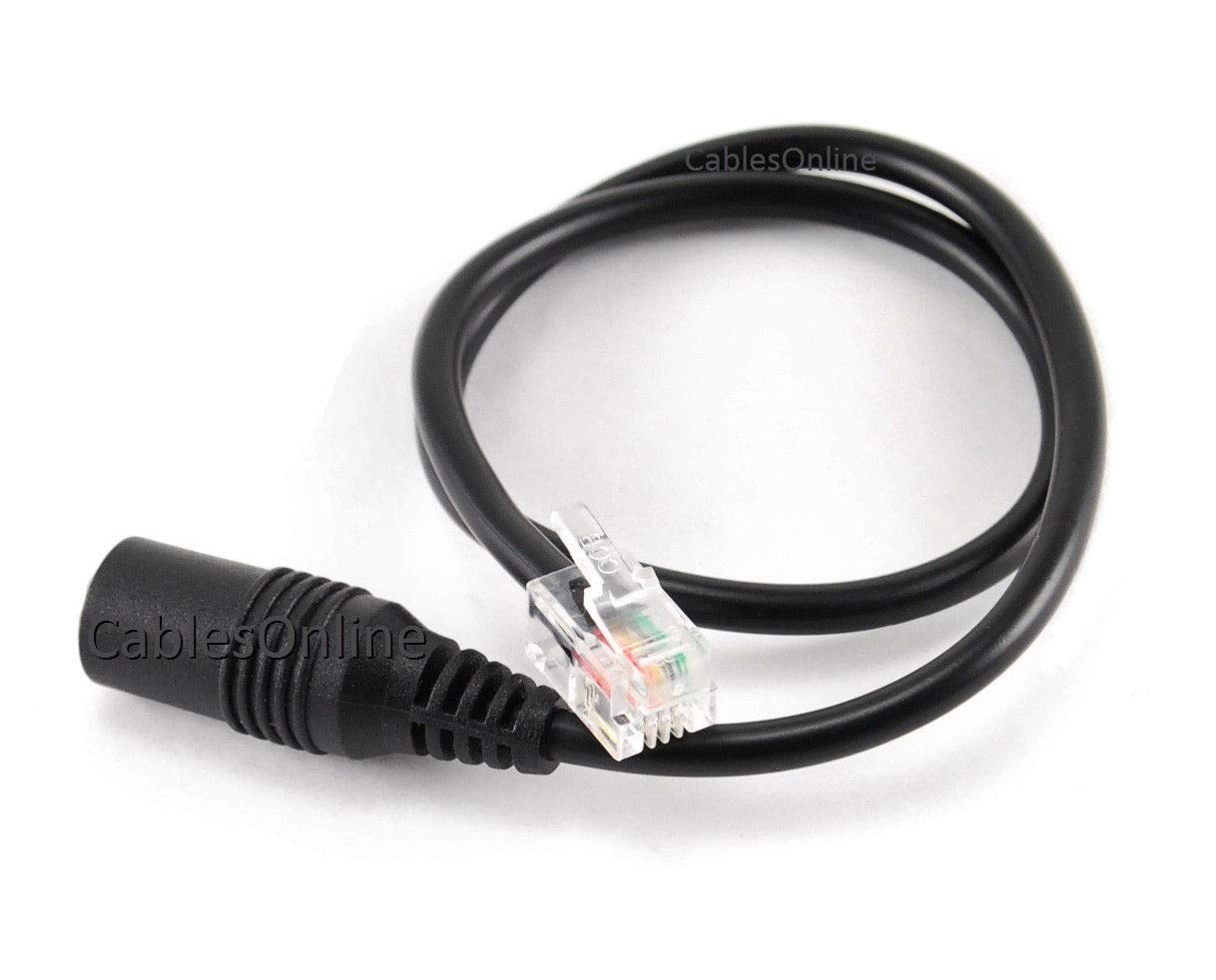 CablesOnline 1ft 3.5mm to RJ9/RJ10 Headset Adapter Cable for iPhone to Cisco Office Phones - IP-CS01 | Perfect for Business Calls & VoIP Communication