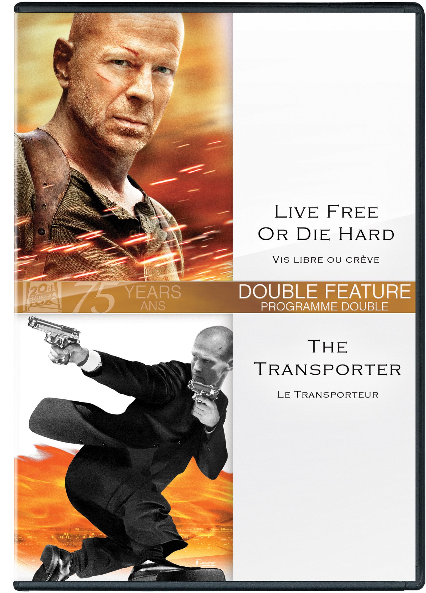 Live Free or Die Hard & The Transporter Double Feature DVD - Action Movie Collection for Movie Nights & Home Entertainment