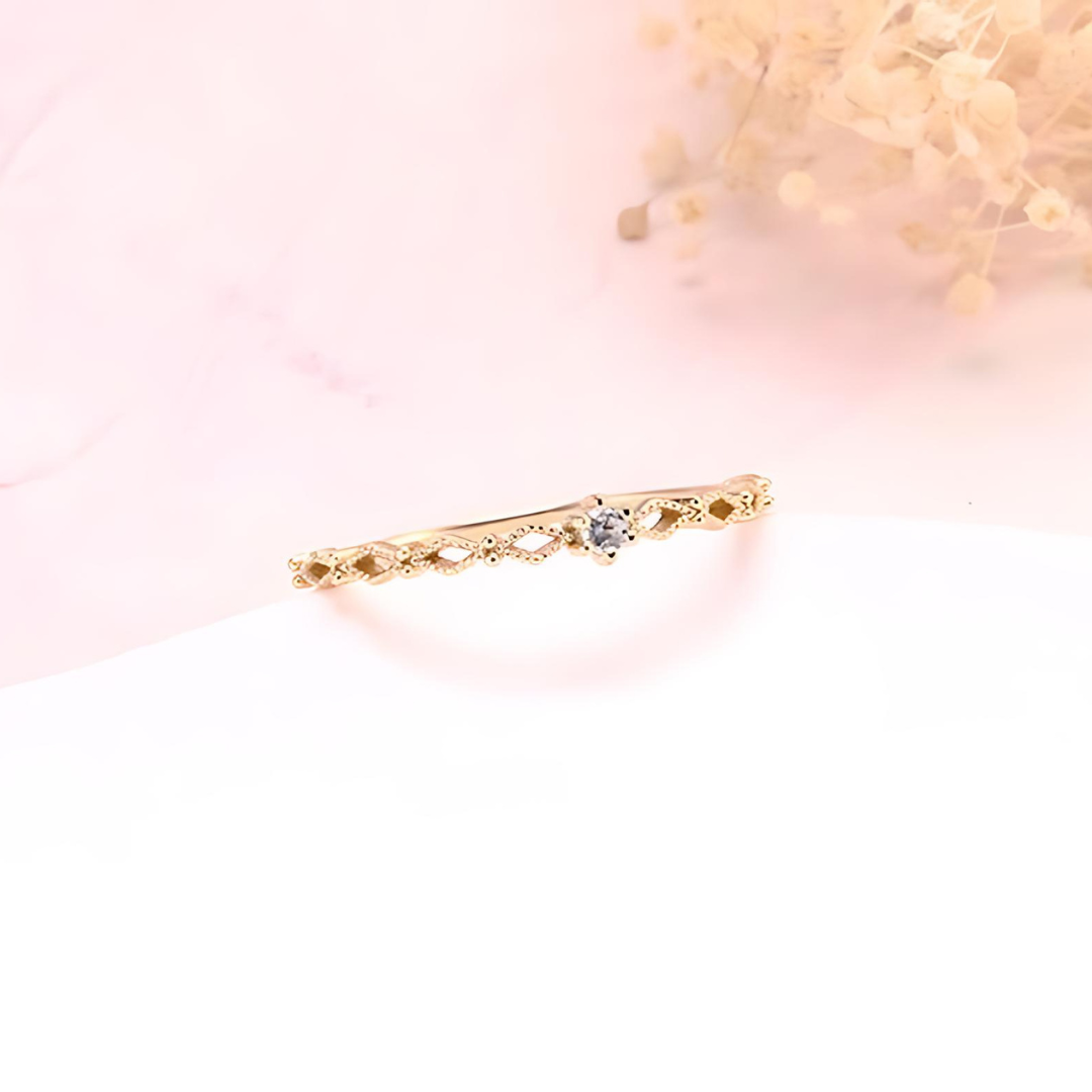 Elegant Rhombus Zircon Stackable Thin Rings for Women | HJZB 103 | Perfect for Layering, Everyday Wear & Special Occasions