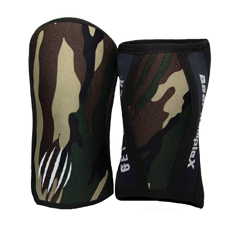 Bear KompleX Knee Sleeves - Green Camo Compression Support for Weightlifting, CrossFit & Powerlifting - Ideal for Gym, Workouts & Sports Recovery