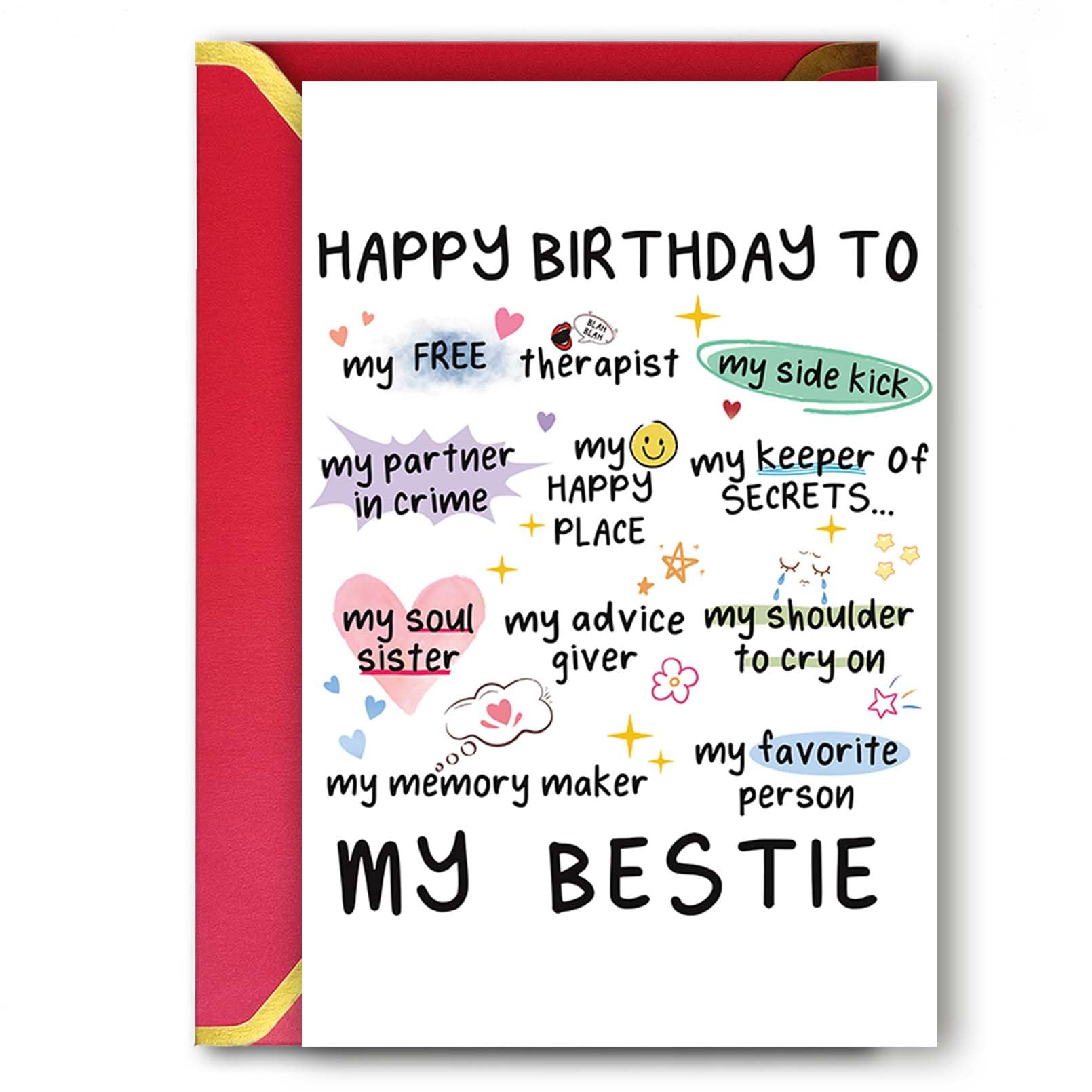 Funny Birthday Card for Women - Sister & Bestie Gift, Unique Friendship Greeting Card, Best Friend Birthday Card, Perfect for Niece, Office, or Party Celebrations