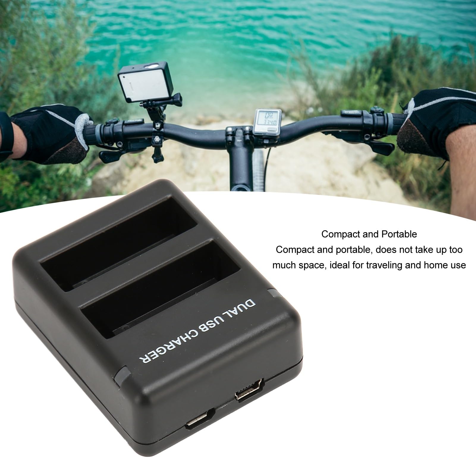 Dual Channel USB Camera Battery Charger with LED Indicator - Compact & Portable Charging Station for DSLR, Mirrorless Cameras - Safe USB/DC Power Supply for Travel & Photography