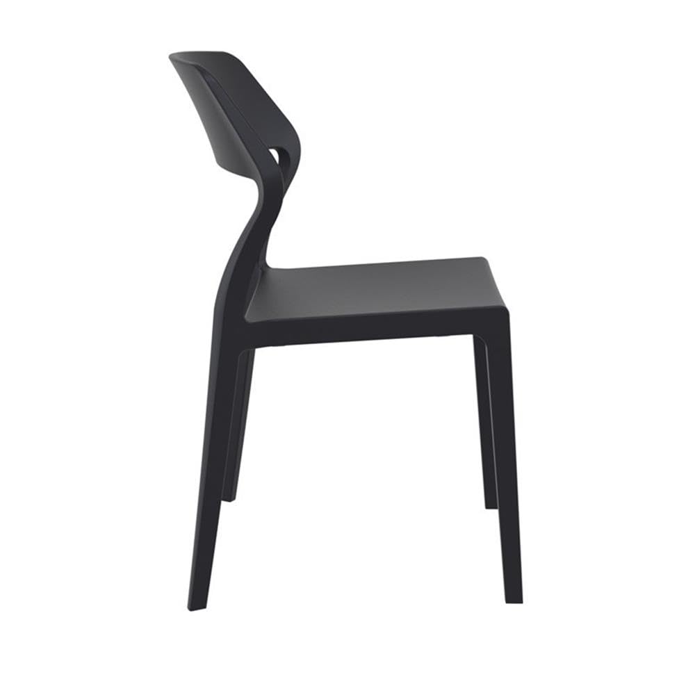 Black Compamia Snow Patio Dining Chairs (Set of 2) - Weather-Resistant Outdoor Furniture for Garden, Poolside & Backyard Relaxation