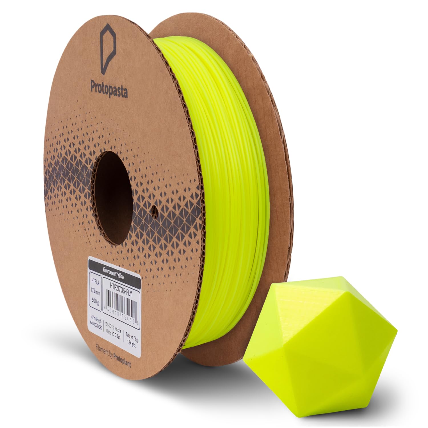 Protopasta 3D Printer Filament - Premium 1.75mm PLA Filament Spool (500g) | Fluorescent Yellow HT PLA for High-Temperature Printing | Perfect for DIY Projects, Cosplay Props & Creative Models