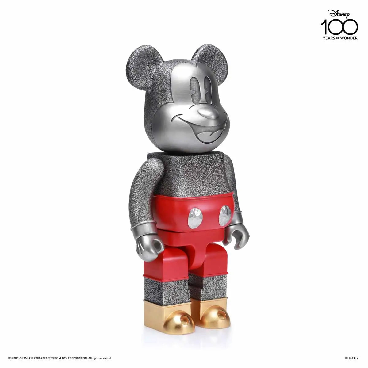BE@RBRICK MICKEY MOUSE DISNEY 100th ANNIVERSARY X ROYAL SELANGOR Collectible Figure - Limited Edition Disney Collectors Item for Home Decor & Display