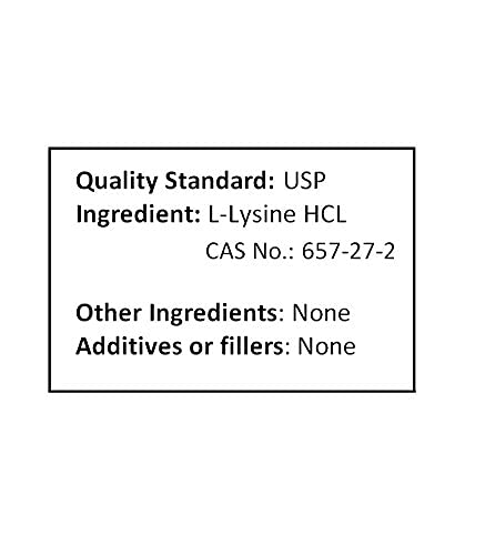 Pure L-Lysine HCl Powder 500g (1.1 lb) - Amino Acid Supplement for Immune Support & Collagen Production - Perfect for Protein Shakes, Smoothies & Daily Wellness